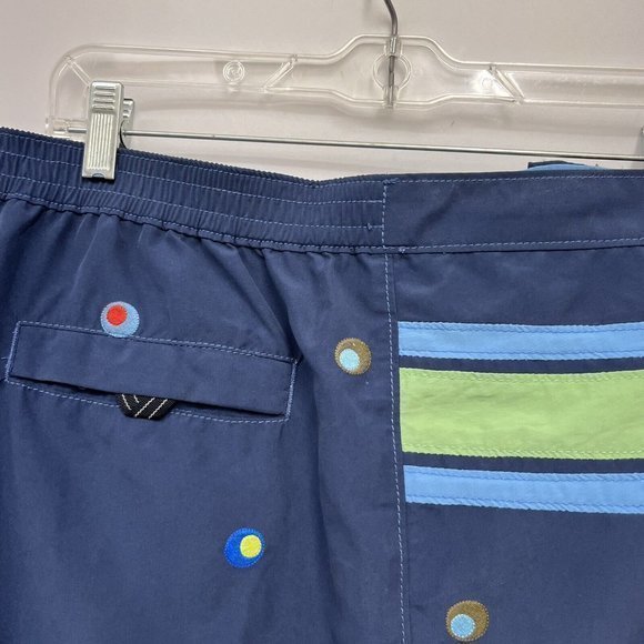 Tommy Bahama Men's Swim Board Shorts Navy Blue Polka Dot Mesh Lined Size L Relax - Picture 8 of 11